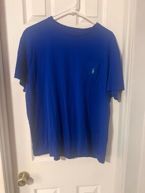 Polo by Ralph Lauren Men’s Cobalt Blue Pocket Tee with Green Pony